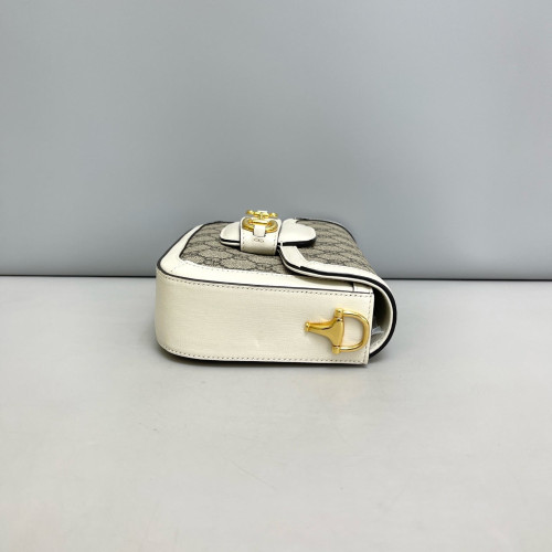 Gucci Mini Horsebit 1955 GG Monogram White
