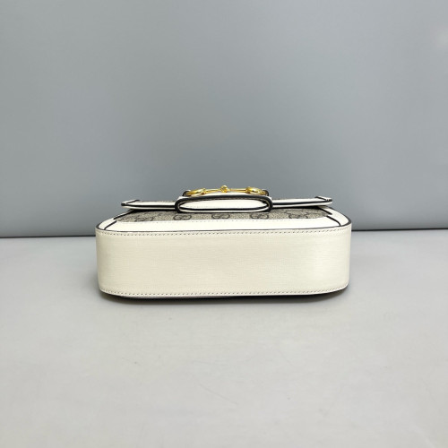 Gucci Mini Horsebit 1955 GG Monogram White