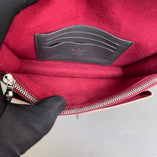 Louis Vuitton Mylockme Chain Pochette Calfskin Burgundy Beige