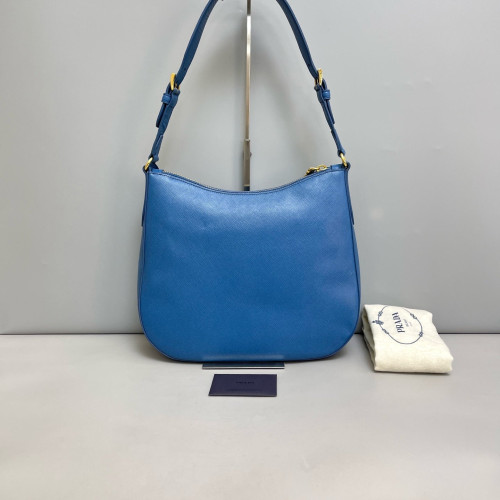 Prada Hobo Saffiano Calfskin Blue