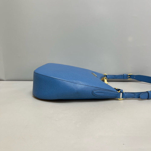 Prada Hobo Saffiano Calfskin Blue