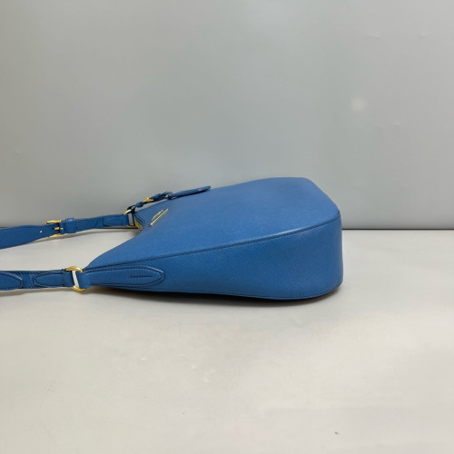 Prada Hobo Saffiano Calfskin Blue