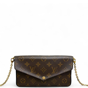 Louis Vuitton Pochette Felicie Chain Wallet Monogram Brown