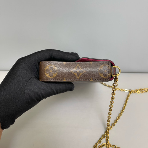 Louis Vuitton Pochette Felicie Chain Wallet Monogram Brown Louis Vuitton Pochette Felicie Chain Wallet Monogram Brown