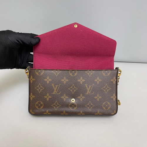 Louis Vuitton Pochette Felicie Chain Wallet Monogram Brown Louis Vuitton Pochette Felicie Chain Wallet Monogram Brown