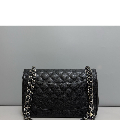Chanel Quilted Jumbo Double Flap Grained Calfskin Black