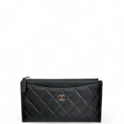 Chanel Quilted Continental Wallet Calfskin Black