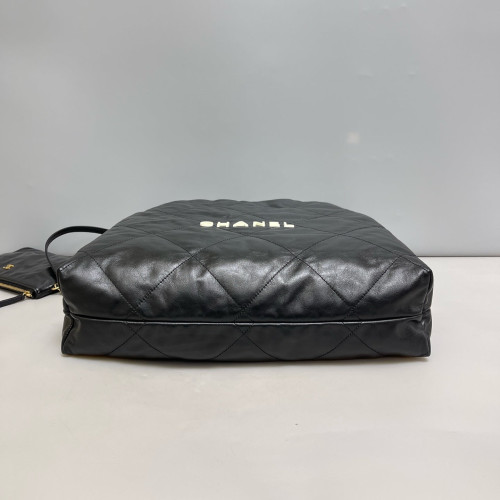 Chanel Quilted Medium 22 Bag Calfskin Black