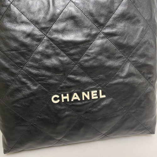 Chanel Quilted Medium 22 Bag Calfskin Black