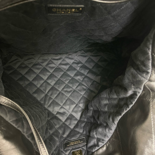 Chanel Quilted Medium 22 Bag Calfskin Black