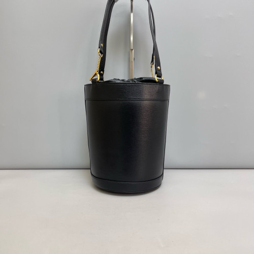 Gucci Horsebit Horsebit 1955 Drawstring Bucket Bag Calfskin Black