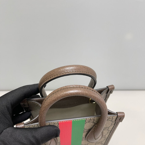 Gucci Mini Interlocking G Tote GG Supreme Monogram Beige Brown Red Gucci Mini Interlocking G Tote GG Supreme Monogram Beige Brown Red