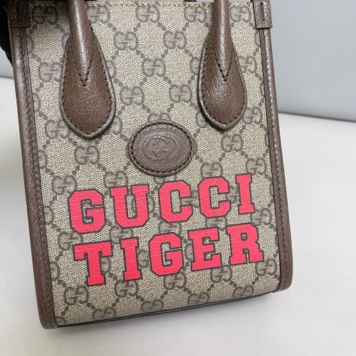 Gucci Mini Interlocking G Tote GG Supreme Monogram Beige Brown Red Gucci Mini Interlocking G Tote GG Supreme Monogram Beige Brown Red