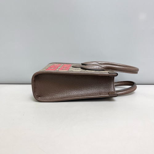 Gucci Mini Interlocking G Tote GG Supreme Monogram Beige Brown Red Gucci Mini Interlocking G Tote GG Supreme Monogram Beige Brown Red