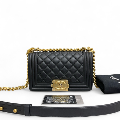 Chanel Quilted Mini Boy Flap Calfskin Black