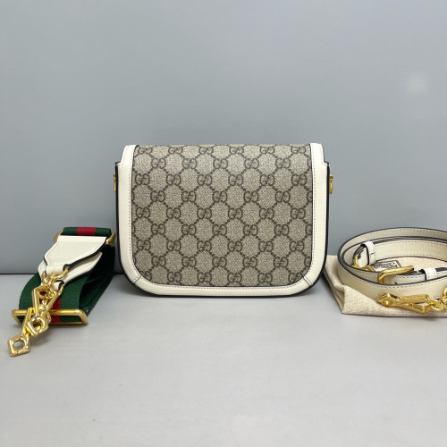 Gucci Small Horsebit 1955 GG Supreme Monogram White