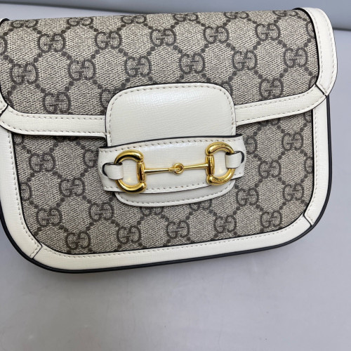 Gucci Small Horsebit 1955 GG Supreme Monogram White