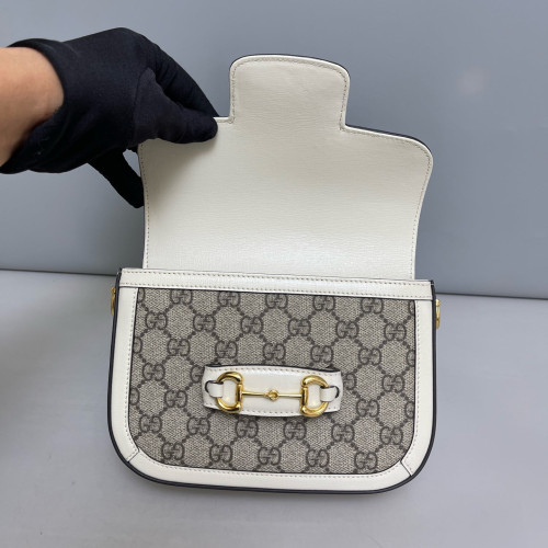 Gucci Small Horsebit 1955 GG Supreme Monogram White