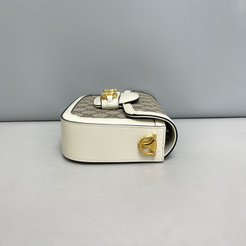 Gucci Small Horsebit 1955 GG Supreme Monogram White