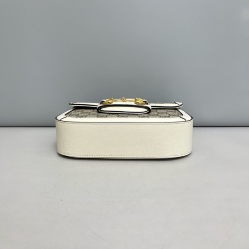 Gucci Small Horsebit 1955 GG Supreme Monogram White