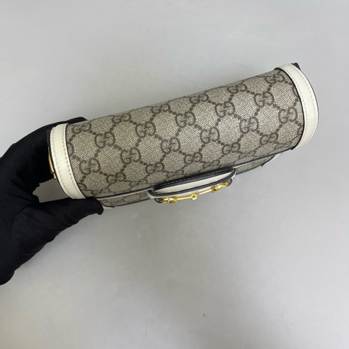 Gucci Small Horsebit 1955 GG Supreme Monogram White