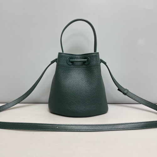 Burberry Bucket Grained Calfskin Dark Green