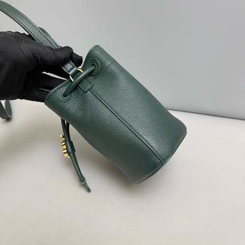 Burberry Bucket Grained Calfskin Dark Green
