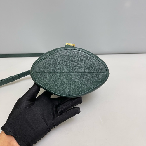 Burberry Bucket Grained Calfskin Dark Green