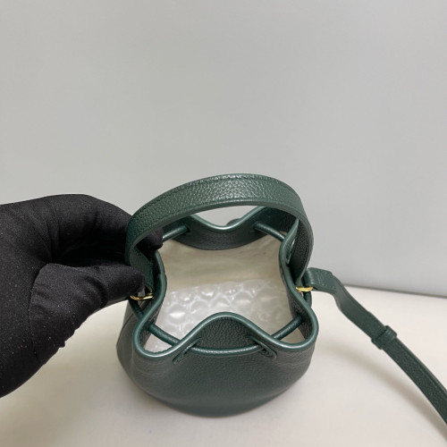 Burberry Bucket Grained Calfskin Dark Green