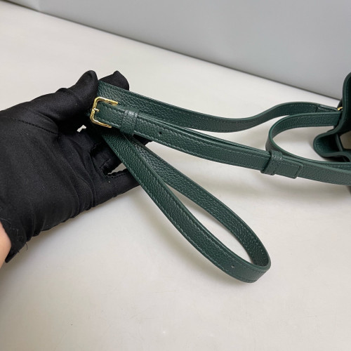 Burberry Bucket Grained Calfskin Dark Green