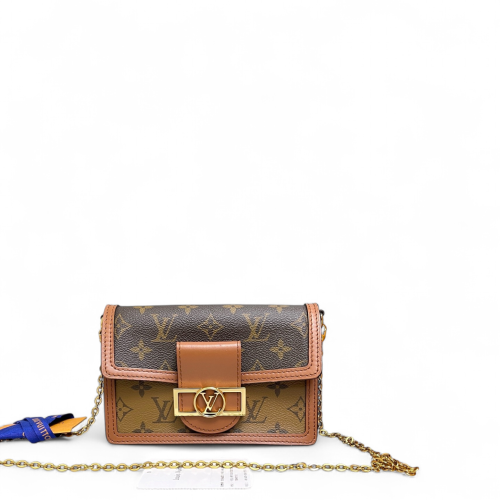 Louis Vuitton Dauphine Chain Wallet Reverse Monogram Brown