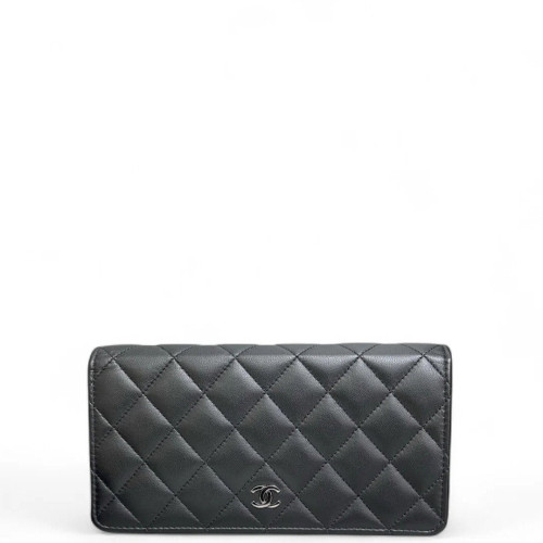 Chanel Quilted Flap Wallet Calfskin Black