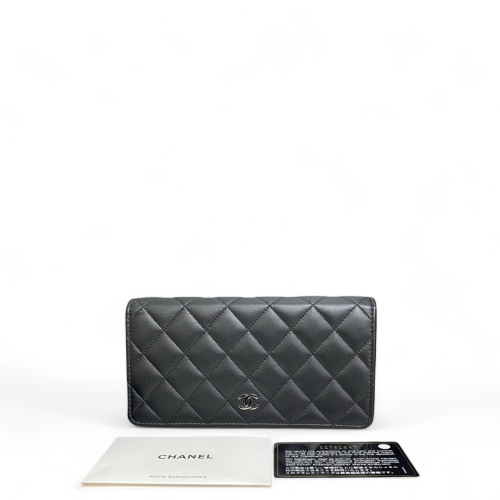 Chanel Quilted Flap Wallet Calfskin Black