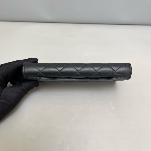Chanel Quilted Flap Wallet Calfskin Black