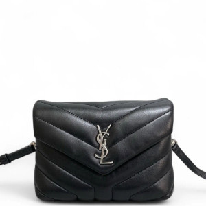 Yves Saint Laurent Toy Loulou Crossbody Bag Calfskin Black