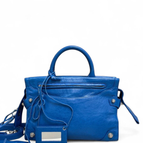 Balenciaga Studded Small Mute City Arena Lambskin Blue