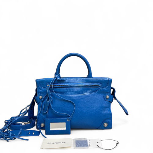 Balenciaga Studded Small Mute City Arena Lambskin Blue