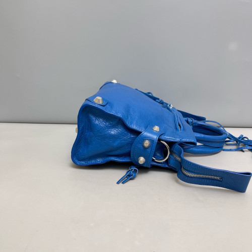 Balenciaga Studded Small Mute City Arena Lambskin Blue