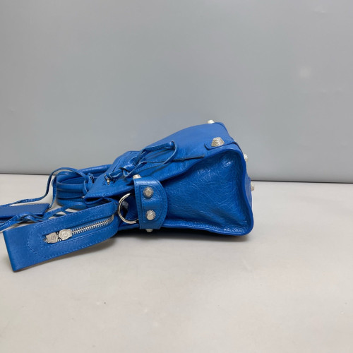 Balenciaga Studded Small Mute City Arena Lambskin Blue