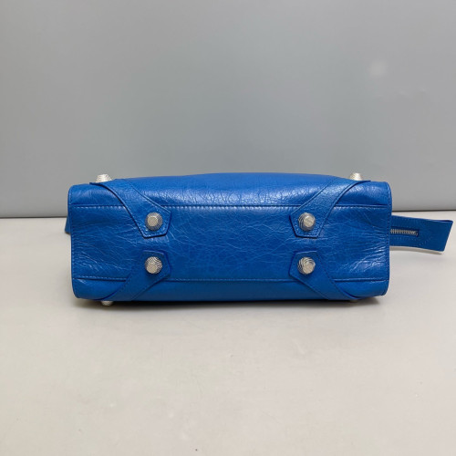 Balenciaga Studded Small Mute City Arena Lambskin Blue