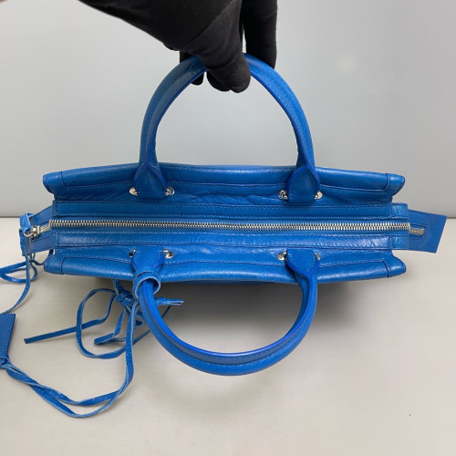 Balenciaga Studded Small Mute City Arena Lambskin Blue