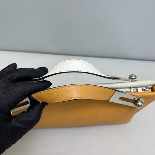 Loewe Small Missy Bag Grained Calfskin White Yellow