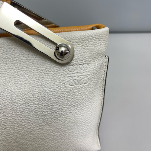 Loewe Small Missy Bag Grained Calfskin White Yellow