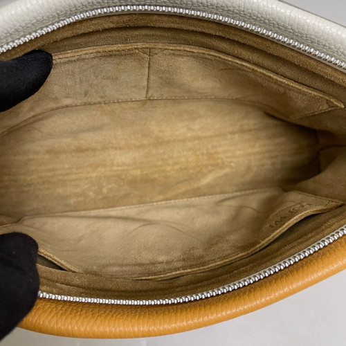 Loewe Small Missy Bag Grained Calfskin White Yellow