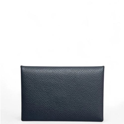 Hermes Calvi Card Holder Epsom 78 Bleu Marine