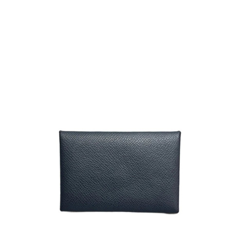 Hermes Calvi Card Holder Epsom 78 Bleu Marine
