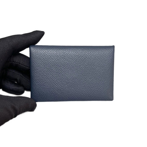 Hermes Calvi Card Holder Epsom 78 Bleu Marine