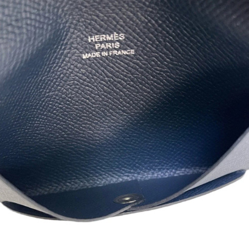 Hermes Calvi Card Holder Epsom 78 Bleu Marine