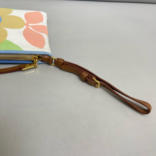 Miu Miu Clutch Canvas White Green Blue