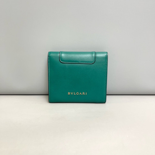 Bvlgari Serpenti Forever Trifold Wallet Smooth Calfskin Green